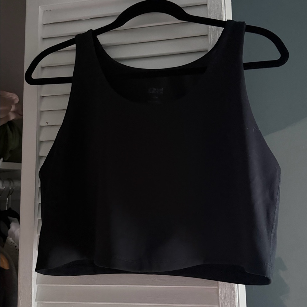 girlfriend collective Black Crop Tank Top
